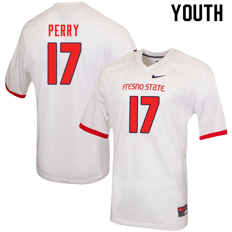 Youth #17 Deonte Perry Fresno State Bulldogs College Football Jerseys Sale-White